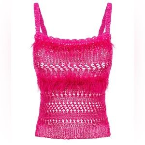 Andreeva handmade knit pink tank top size small